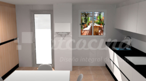 Render 3d de una cocina por Totcocina